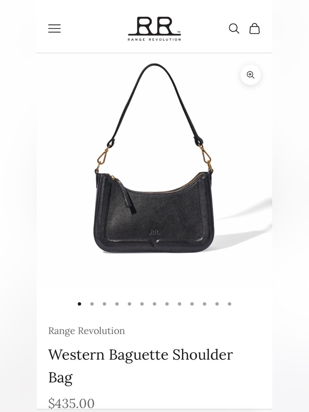 NWT Range Revolution Western Baguette Shoulder Bag Handcrafted in the USA Black - Picture 16 of 16